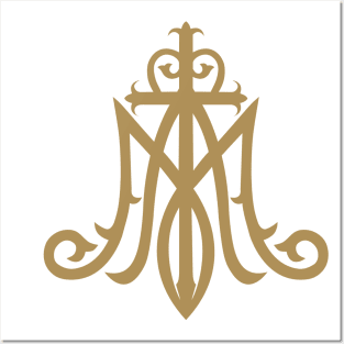 Virgin Mary Monogram Ave Maria Posters and Art